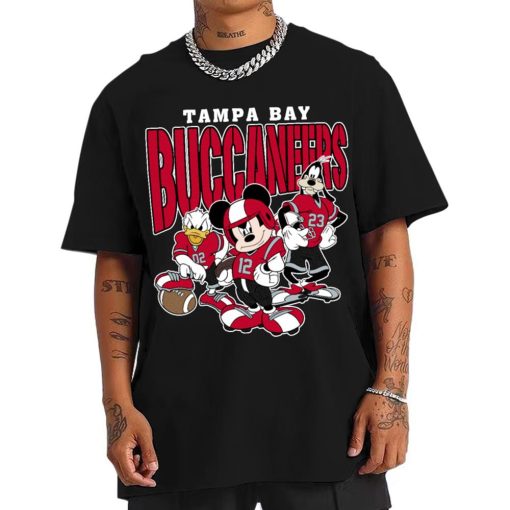 T Shirt Men DSMK30 Tampa Bay Buccaneers Mickey Donald Duck And Goofy Football Team T Shirt