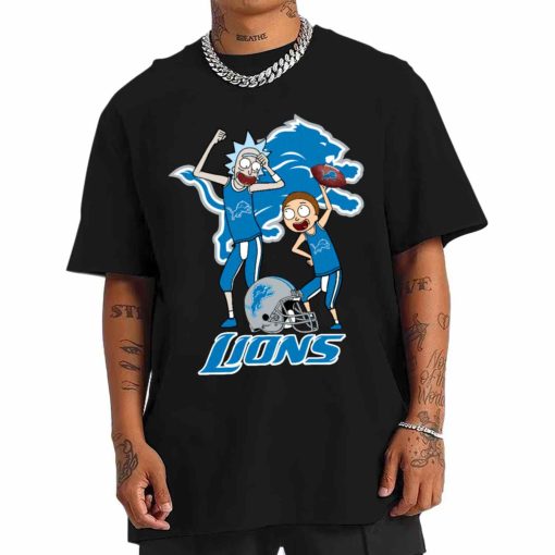 T Shirt Men DSRM11 Rick And Morty Fans Play Football Detroit Lions