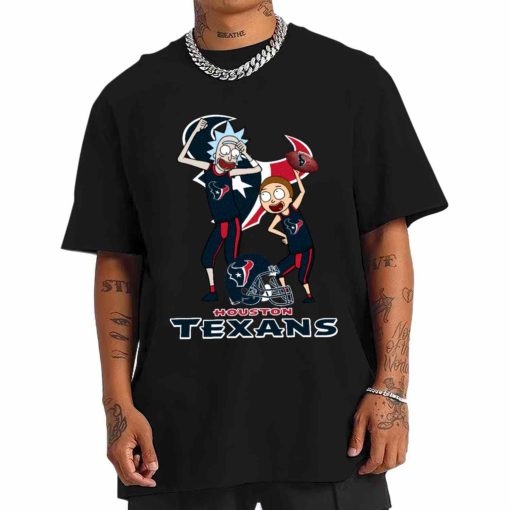 T Shirt Men DSRM13 Rick And Morty Fans Play Football Houston Texans