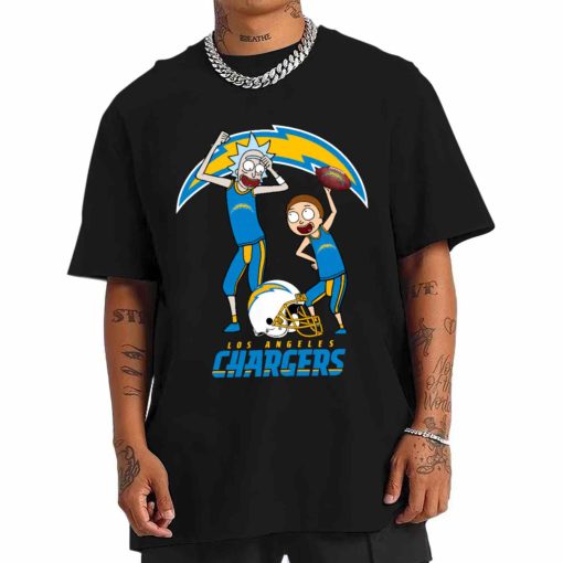 T Shirt Men DSRM18 Rick And Morty Fans Play Football Los Angeles Chargers
