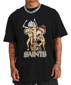 T Shirt Men DSRM23 Rick And Morty Fans Play Football New Orleans Saints