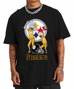 T Shirt Men DSRM27 Rick And Morty Fans Play Football Pittsburgh Steelers