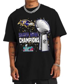T Shirt Men DSSB03 Baltimore Ravens Super Bowl LVII 2023 Champions T Shirt