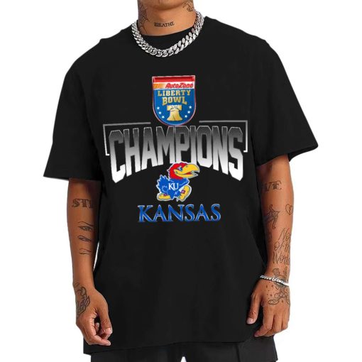 T Shirt Men Kansas Jayhawks Autozone Liberty Bowl Champions T Shirt