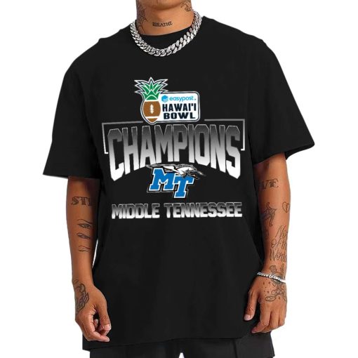 T Shirt Men Middle Tennessee Hawaii bowl Champions T Shirt