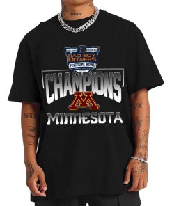 T Shirt Men Minnesota Golden Gophers Mowers Pinstripe Bowl Champions T Shirt