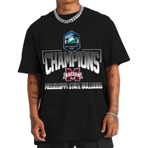 T Shirt Men Mississippi State Bulldogs ReliaQuest Bowl Champions T Shirt