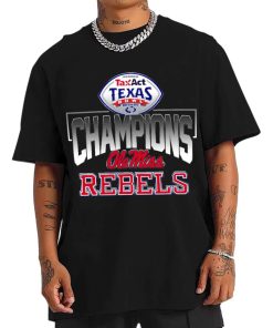 T Shirt Men Ole Miss Rebels Taxact Texas Bowl Champions T Shirt