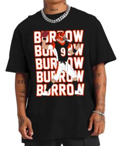 T Shirt Men TSBN117 Joe Burrow Repeat Text Cincinnati Bengals T Shirt