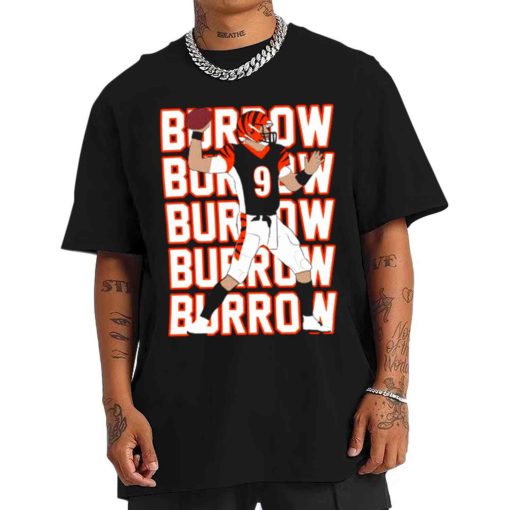 T Shirt Men TSBN117 Joe Burrow Repeat Text Cincinnati Bengals T Shirt