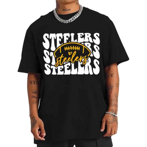 T Shirt Men TSBN120 Steelers Team Boho Groovy Style Pittsburgh Steelers T Shirt