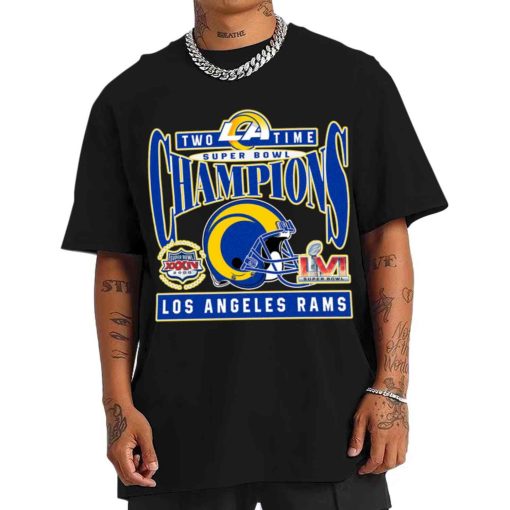 T Shirt Men TSBN168 Two Time Super Bowl Champions Los Angeles Rams T Shirt