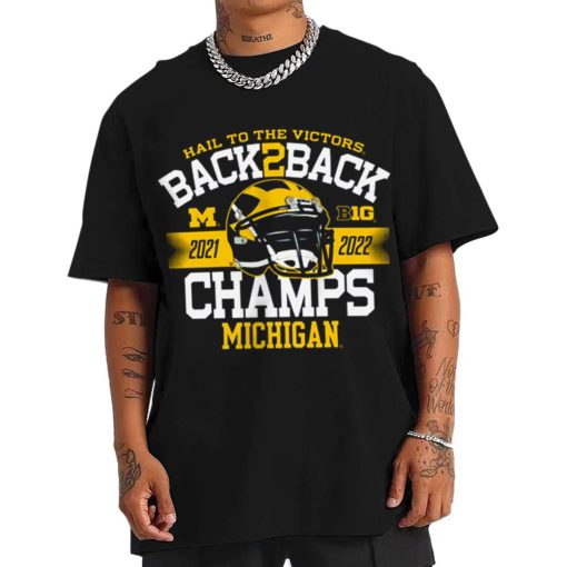 T Shirt Men TSBN172 Michigan Wolverines Big Ten 10 Championship T Shirt