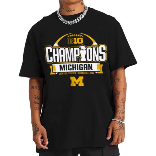 T Shirt Men TSBN173 Michigan Wolverines Big Ten Football Conference Champions T Shirt