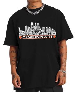T Shirt Men TSSK01 Cincinnati All Time Legends Football City Skyline T Shirt