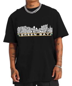 T Shirt Men TSSK02 Green Bay All Time Legends Football City Skyline T Shirt