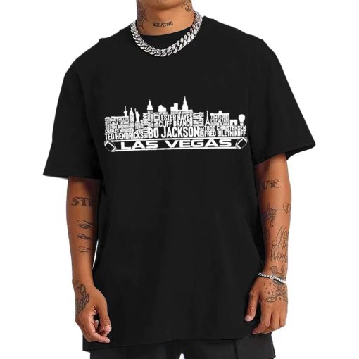 T Shirt Men TSSK04 Las Vegas All Time Legends Football City Skyline T Shirt
