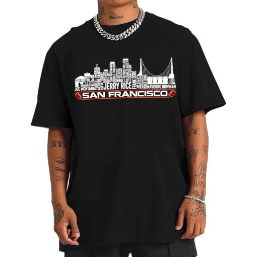 T Shirt Men TSSK07 San Francisco All Time Legends Football City Skyline T Shirt