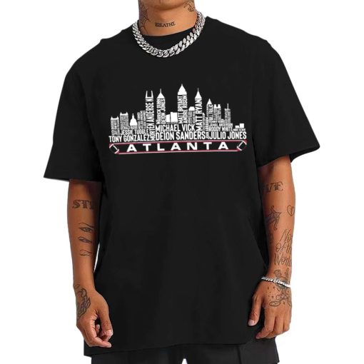 T Shirt Men TSSK08 Atlanta All Time Legends Football City Skyline T Shirt