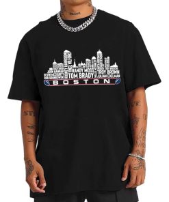 T Shirt Men TSSK09 Boston All Time Legends Football City Skyline New England Patriots T Shirt
