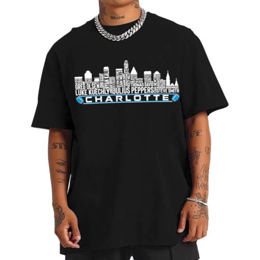 T Shirt Men TSSK13 Charlotte All Time Legends Football City Skyline Carolina Panthers T Shirt