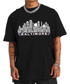 T Shirt Men TSSK14 Baltimore All Time Legends Football City Skyline T Shirt