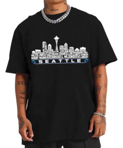 T Shirt Men TSSK22 Seattle All Time Legends Football City Skyline T Shirt