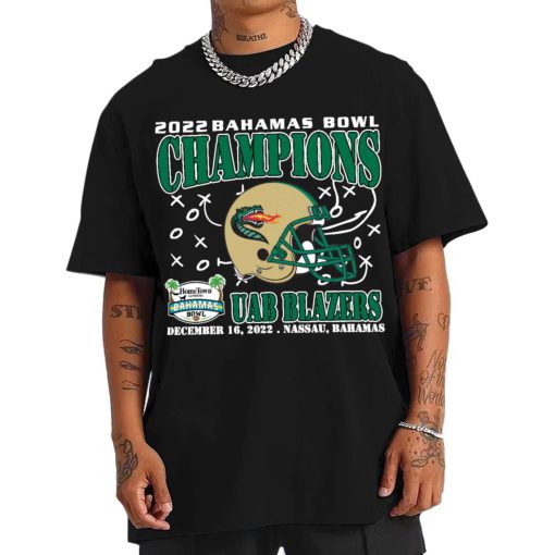 T Shirt Men UAB Blazers Champions December 16th 2022 Bahamas Bowl Nassau T Shirt