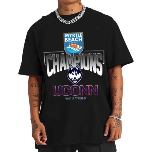 T Shirt Men UConn Huskies Myrtle Beach Bowl Champions T Shirt