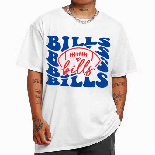 T Shirt Men White TSBN122 Bills Team Boho Groovy Style Buffalo Bills T Shirt 1