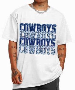 T Shirt Men White TSBN125 Cowboys Team Repeat Leopard Dallas Cowboys T Shirt