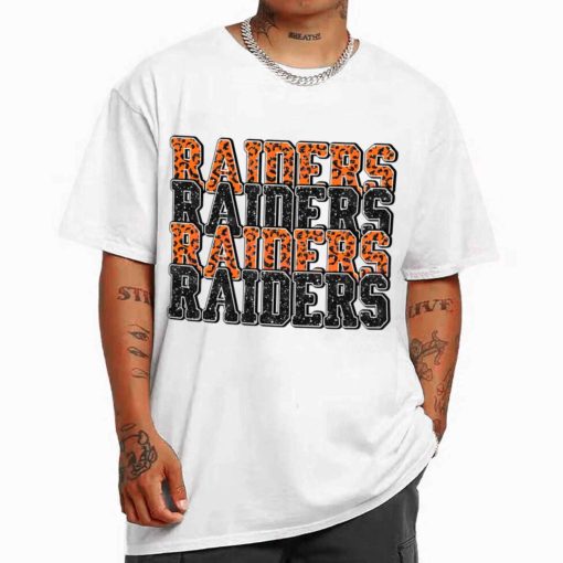 T Shirt Men White TSBN126 Raiders Team Repeat Leopard Las Vegas Raiders T Shirt