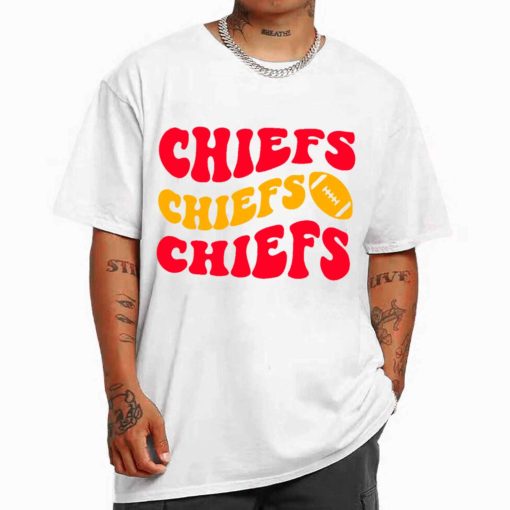 T Shirt Men White TSBN128 Chiefs Team Repeat Text Kansas City Chiefs T Shirt 1