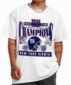 T Shirt Men White TSBN160 Four Time Super Bowl Champions New York Giants T Shirt