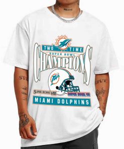 T Shirt Men White TSBN171 Two Time Super Bowl Champions Miami Dolphins T Shirt