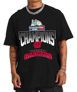 T Shirt Men Wisconsin Badgers Guaranteed Rate Bowl Champions T Shirt