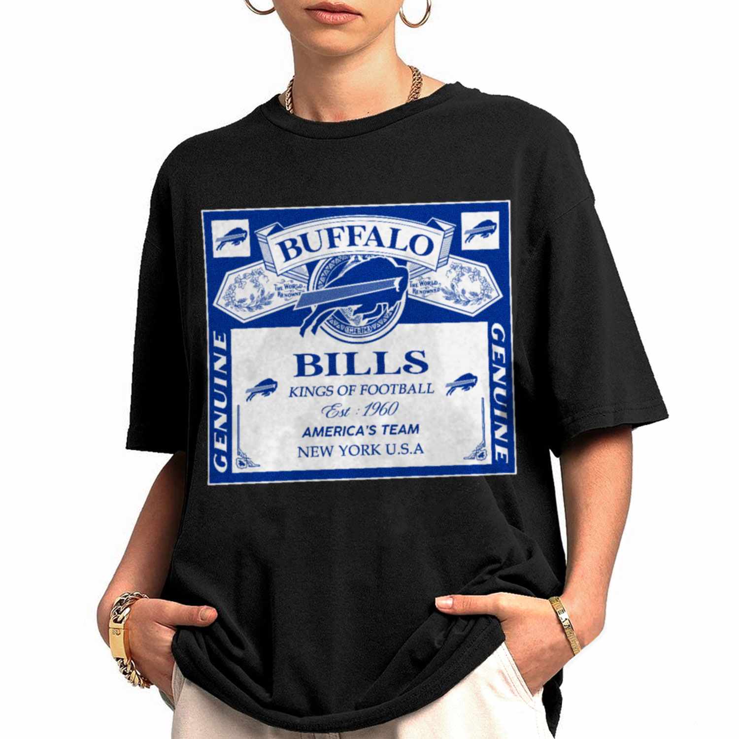 Kings Of Football Funny Budweiser Genuine Buffalo Bills T-Shirt