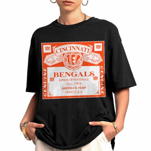 T Shirt Women 0 DSBEER07 Kings Of Football Funny Budweiser Genuine Cincinnati Bengals T Shirt