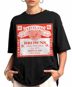 T Shirt Women 0 DSBEER08 Kings Of Football Funny Budweiser Genuine Cleveland Browns T Shirt