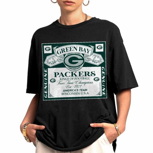 T Shirt Women 0 DSBEER12 Kings Of Football Funny Budweiser Genuine Green Bay Packers T Shirt