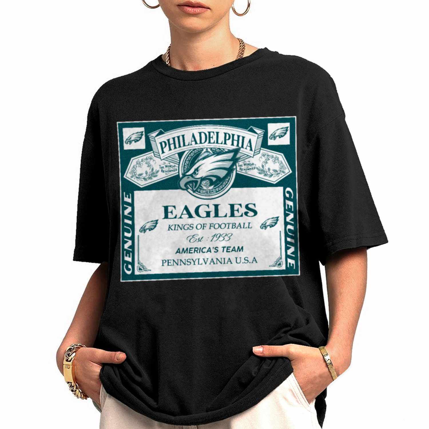 Kings Of Football Funny Budweiser Genuine Philadelphia Eagles T-Shirt