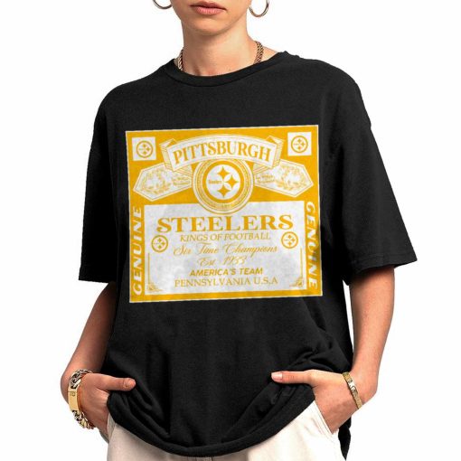 T Shirt Women 0 DSBEER27 Kings Of Football Funny Budweiser Genuine Pittsburgh Steelers T Shirt