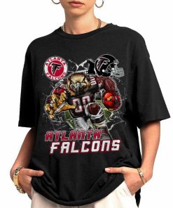 T Shirt Women 0 DSMC0202 Mascot Breaking Through Wall Atlanta Falcons T Shirt