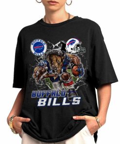 T Shirt Women 0 DSMC0204 Mascot Breaking Through Wall Buffalo Bills T Shirt