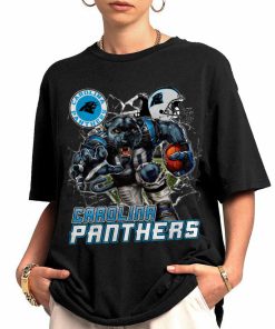 T Shirt Women 0 DSMC0205 Mascot Breaking Through Wall Carolina Panthers T Shirt