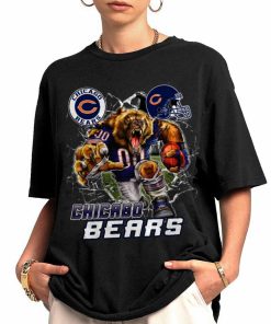 T Shirt Women 0 DSMC0206 Mascot Breaking Through Wall Chicago Bears T Shirt