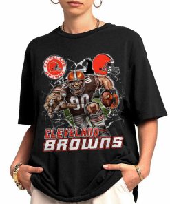 T Shirt Women 0 DSMC0208 Mascot Breaking Through Wall Cleveland Browns T Shirt