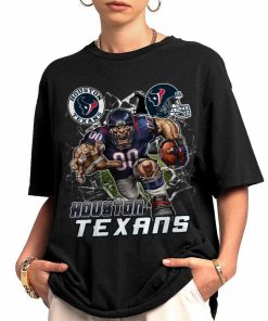 T Shirt Women 0 DSMC0213 Mascot Breaking Through Wall Houston Texans T Shirt