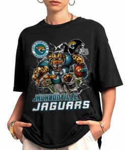 T Shirt Women 0 DSMC0215 Mascot Breaking Through Wall Jacksonville Jaguars T Shirt