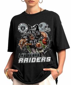 T Shirt Women 0 DSMC0217 Mascot Breaking Through Wall Las Vegas Raiders T Shirt